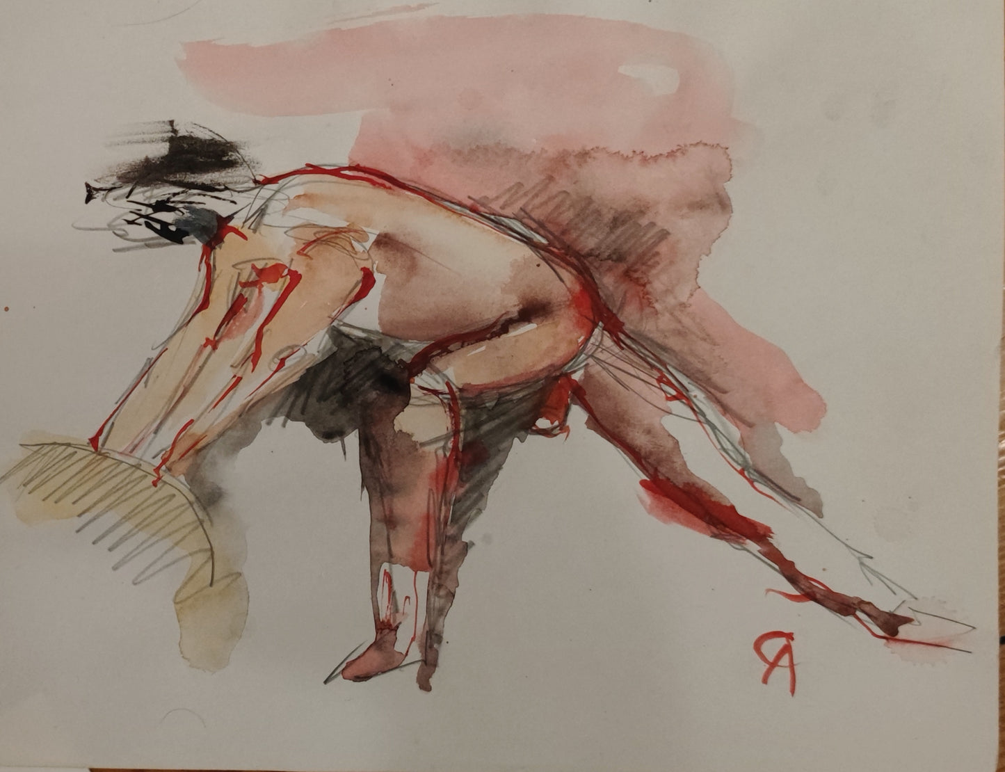 Aquarellskizze AKT IN BEWEGUNG